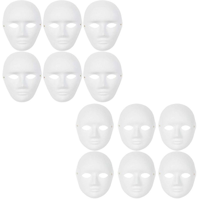 Bright Creations Blank Masks to Decorate, Masquerade Mask (White, 2 Designs, 12-Pack)