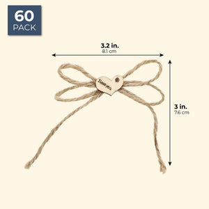 Bright Creations Mini Jute Burlap Twist Tie Craft Bows (60 Count)