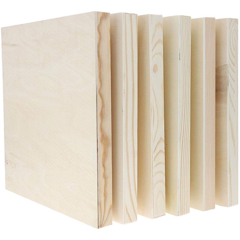 6 Pack 10x10 Wood Panels for Painting Unfinished Wood Canvas Boards 7/8  Deep Cradle Artist Wall Canvases for Crafts