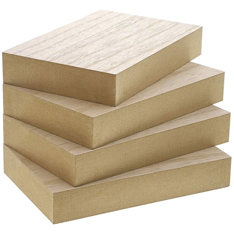 Bright Creations Unfinished MDF Wood Squares for Crafts, Wooden Blocks, 1  Inch Thick (6x6 In, 4 Pack)