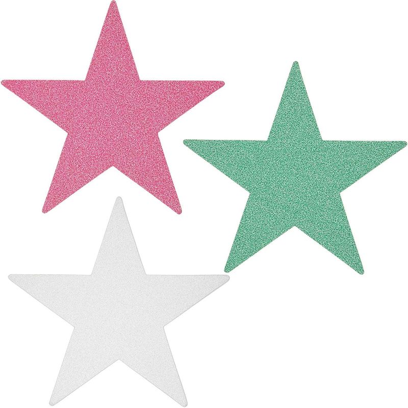 Paper Junkie Glitter Star Cutouts (60 Count), 6 Colors