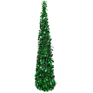 Bright Creations Tinsel Christmas Pencil Tree, 5 Feet, Green