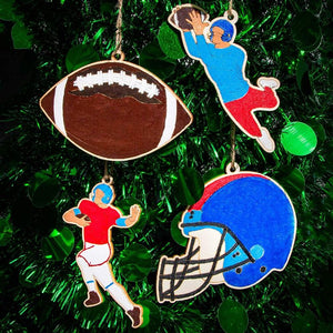 Unfinished Wood Ornaments for Crafts or Football Party Favors (24 Pack)