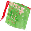 Gingerbread Christmas Tree Jumbo Gift Sacks for Large Gifts (Green, 3 x 4 Ft, 6 Pack)