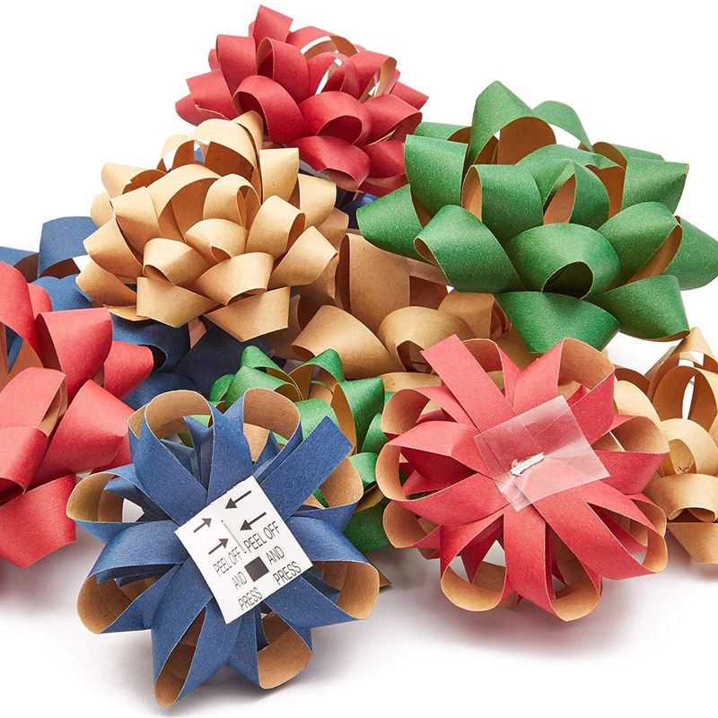 Bright Creations Kraft Bows and Ribbons for Gift Wrapping (Blue, Green –  BrightCreationsOfficial