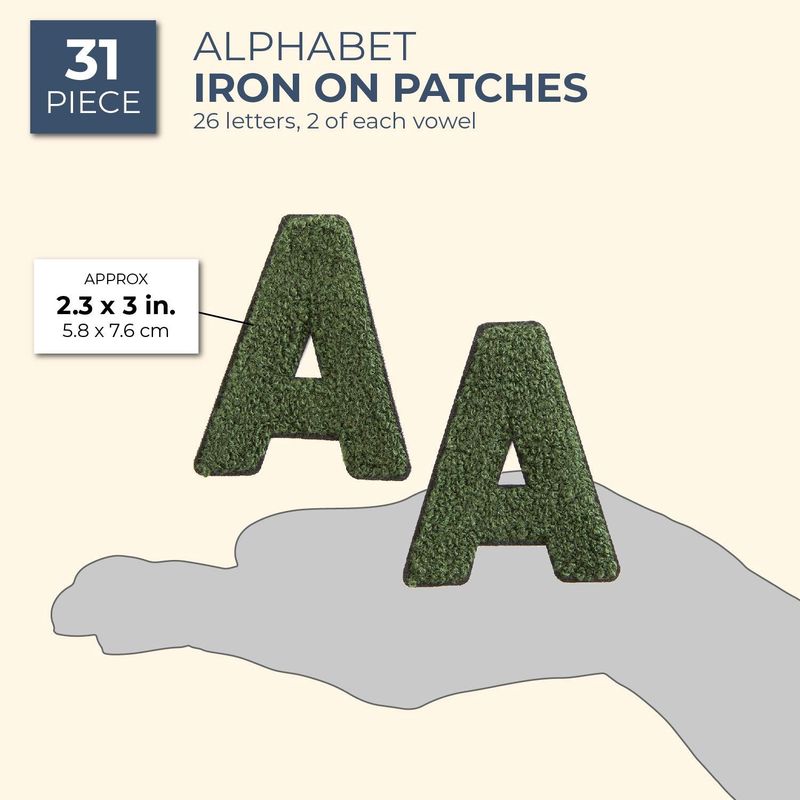52 Pieces Iron On Patches, A-Z Patch Letters (1.4 x 1.3 in)