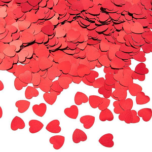Heart Confetti for Valentine's Party Decorations, Table Decor (Red, 7 Ounces)