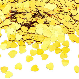 Heart Confetti for Valentine Party Celebration (0.5 in, Gold, 7 oz)