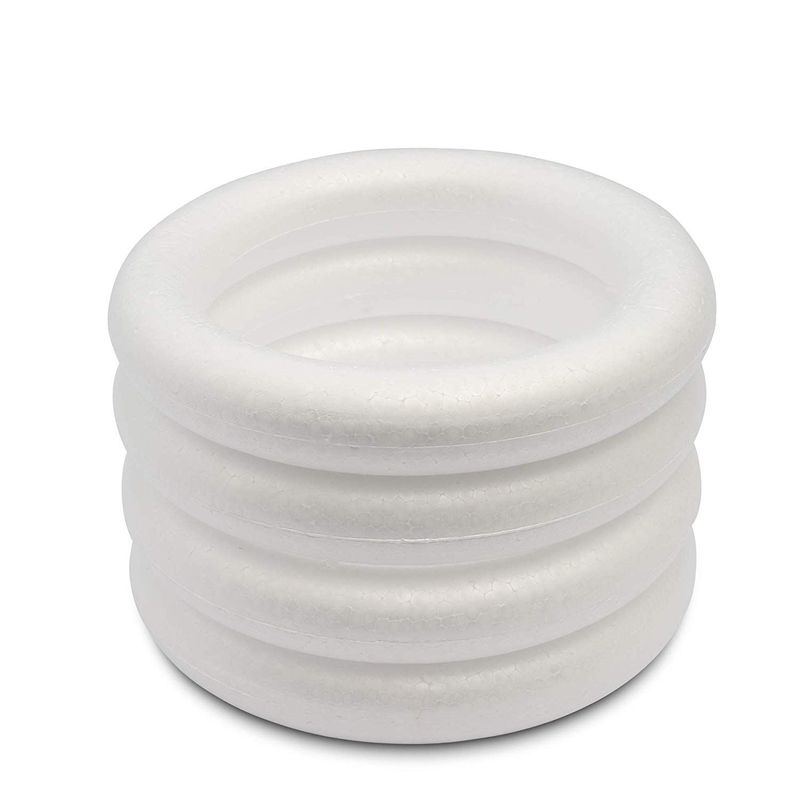 Set of 10 White Poly Foam Circles