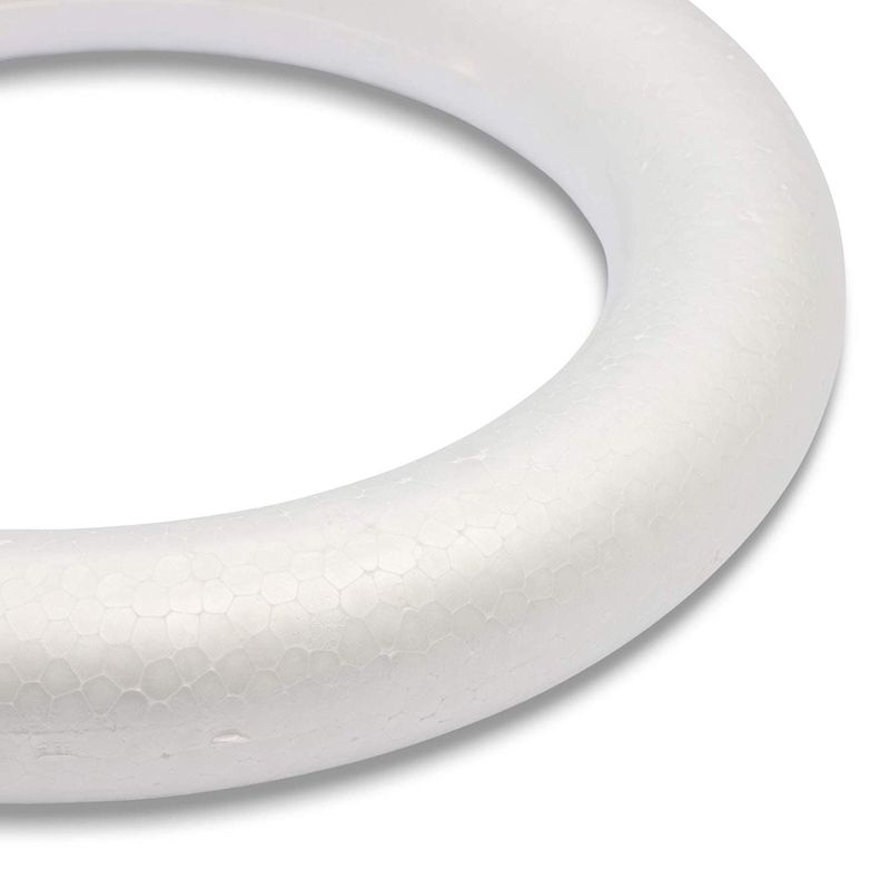 4 Pack Foam Wreath Rings for DIY Crafts Art Modeling, White, 10 x1.55 inch