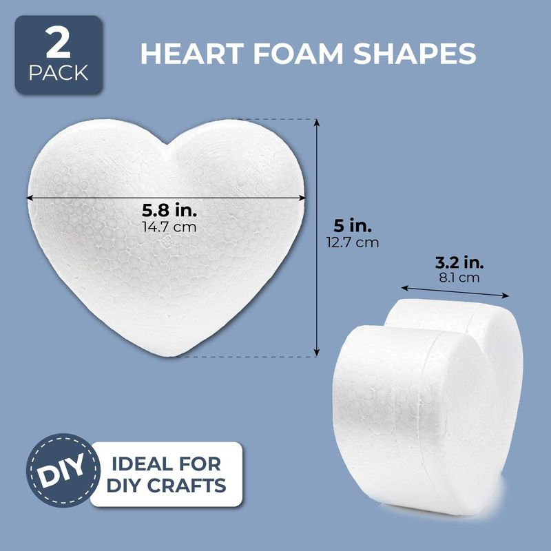 Foam Hearts For Valentine's Arts and Crafts Supplies, DIY (6 x 5 x 3 I –  BrightCreationsOfficial