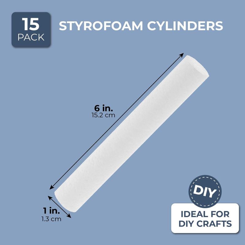 Foam Cylinders for Crafts (6 in, 15 Pack) – BrightCreationsOfficial
