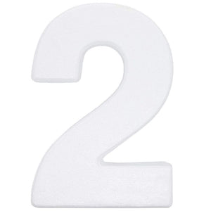 12 Inches Bright Creations Foam Number 2 for DIY Crafts, White