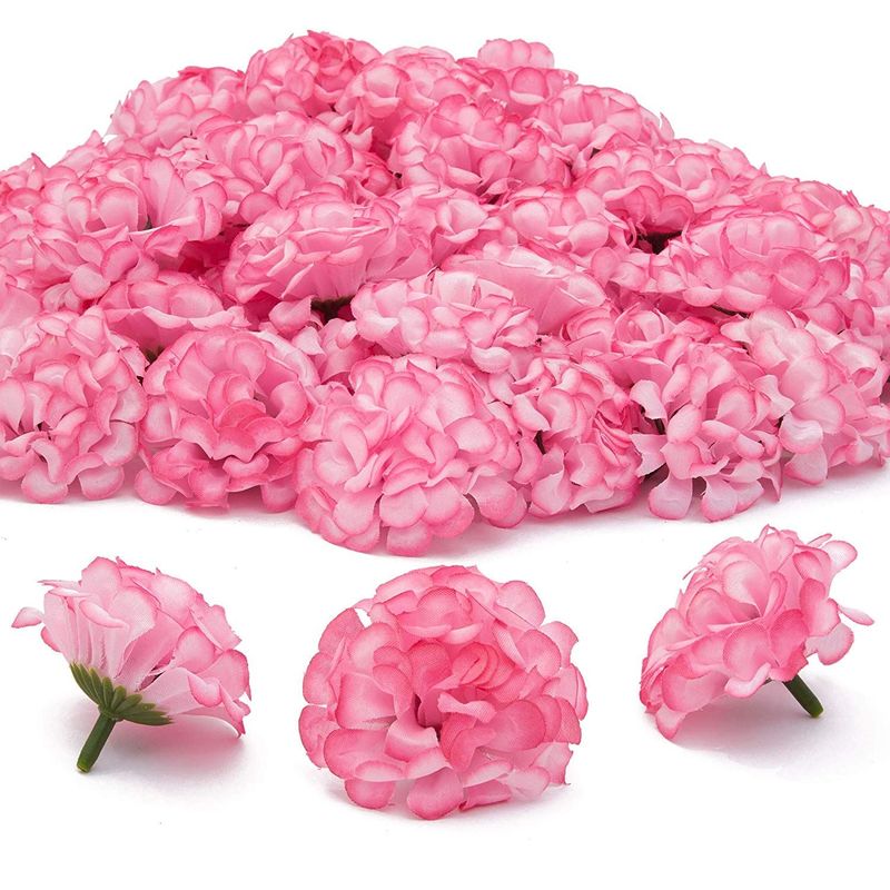 Bright Creations Mini Artificial Hydrangea Flower Heads (60 Count) Pink, 1.5 Inches