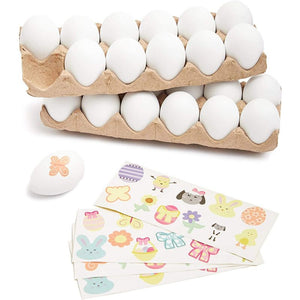 Artificial Easter Egg Decorating Kit with Stickers for Kids (24 Pack)