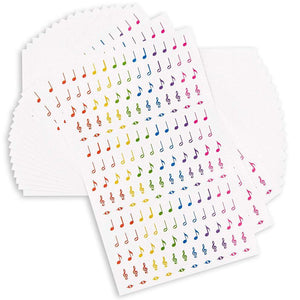 Stickers - Notes de musique - Dorures - 7,5 x 10 cm