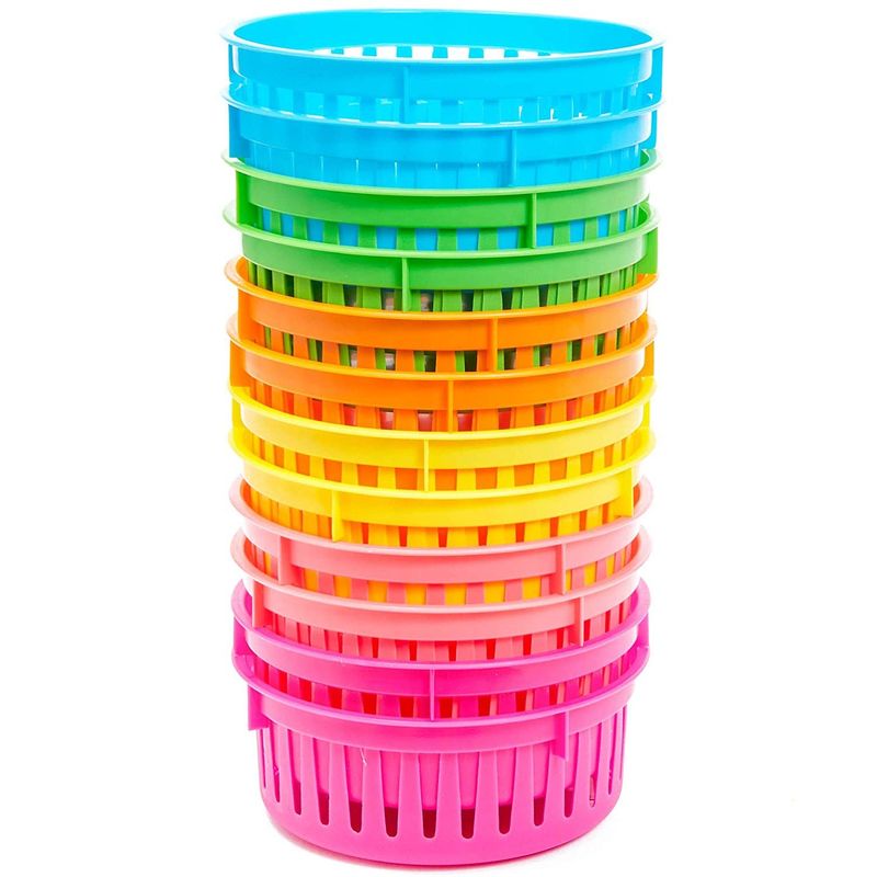 Round Plastic Storage Baskets for Classroom Organization (6.1 x 2.3 In, 12 Pack)