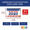 American Flag Theme Election 2020 Lapel Pins (24 Pack)