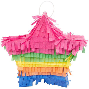 Small Rainbow Star DIY Pinata Craft Kit for Kids Birthday Party (5 in, 3 Pack)