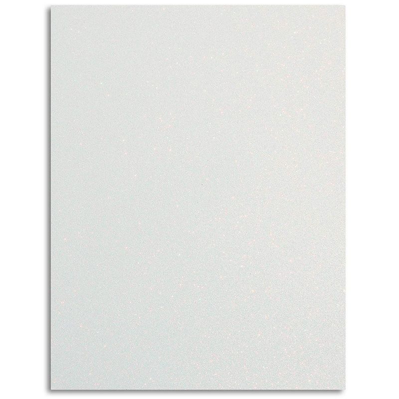 White Glitter Cardstock Paper for DIY Craft, Art Supplies (8.5 x 11 In, 24 Pack)