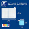 Bright Creations Dry Erase XY Axis Graph Lap Board with Erasers (11.8 x 8.9 in, Double Sided, White, 12 Pack)