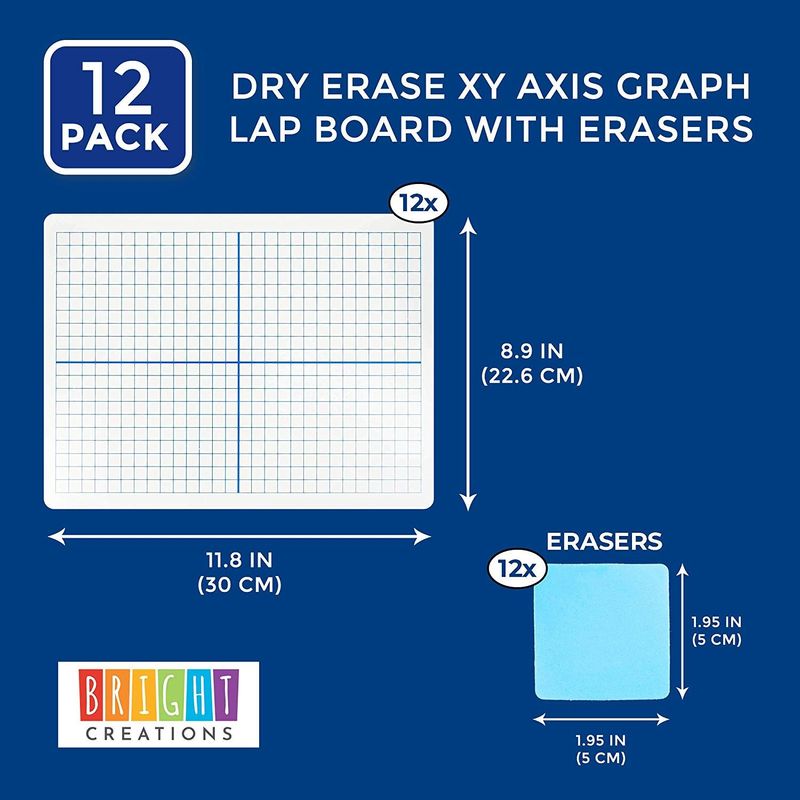 2 X BAZIC Double Sided Dry Erase Lap Board 9 X12 Whiteboard