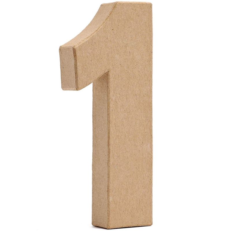  Uonlytech 5pcs wooden numbers number 1 paper mache