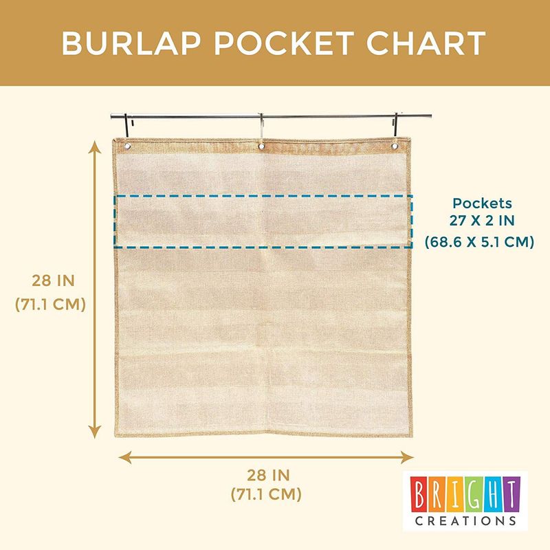 Bright Creations Burlap Pocket Chart (28 x 28 in.)