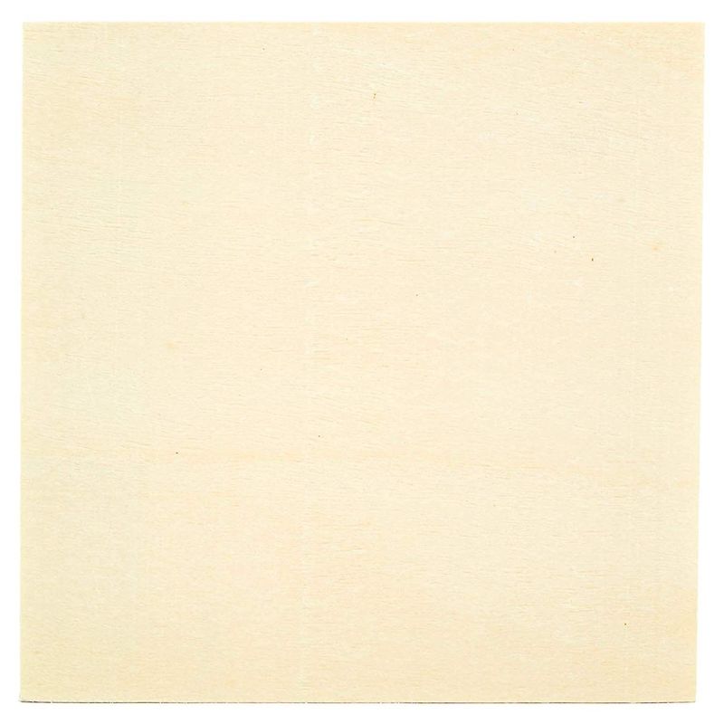 Natural Unfinished Wooden Paint Panel Boards (4 x 4 in, 6-Pack)