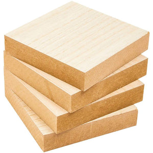 Unfinished Wood Blocks for DIY Crafts, Sign Block, Kids Games (5x5 In, 4 Pack)