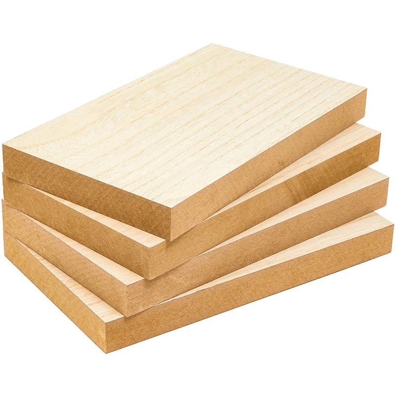 Bright Creations Unfinished Wood Blocks for Crafts, 1 Inch Thick (6 x 10 Inches, 4 Pack)
