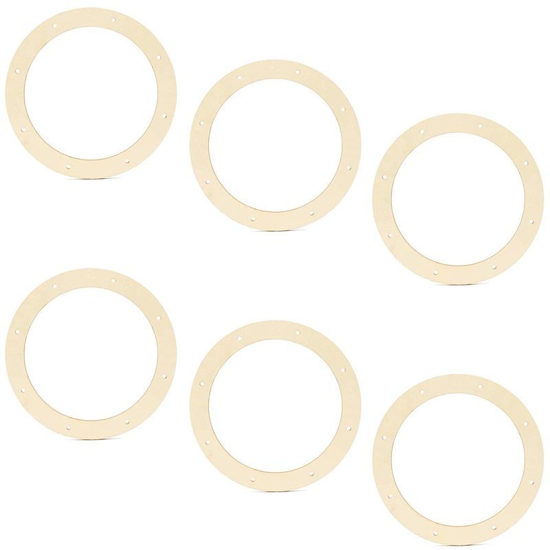 Wreath Frames for Crafts, Wooden Floral Craft Rings (9 in, 6 Pack)