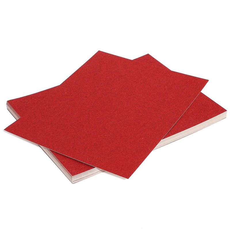 24 Sheets Red Glitter Cardstock Paper for DIY Crafts, Scrapbooking (11 x 8.5 Inches)