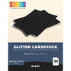 Bright Creations Black Glitter Paper Cardstock for Crafts - 24 Pack, 8.5 x 11 Inches