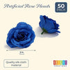 Bright Creations Artificial Silk Rose Flower Heads for Decorations (Dark Blue, 50 Pack)