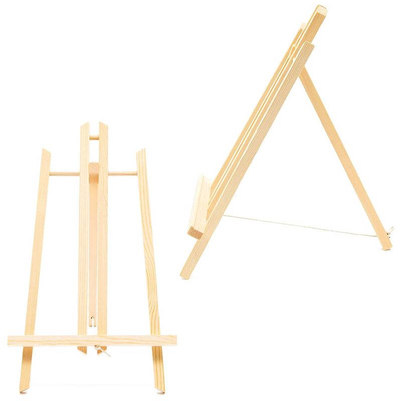 Bright Creations Wooden Mini Easel Stand for Desk or Tabletop (9 x 13.5 Inches, 24 Count)