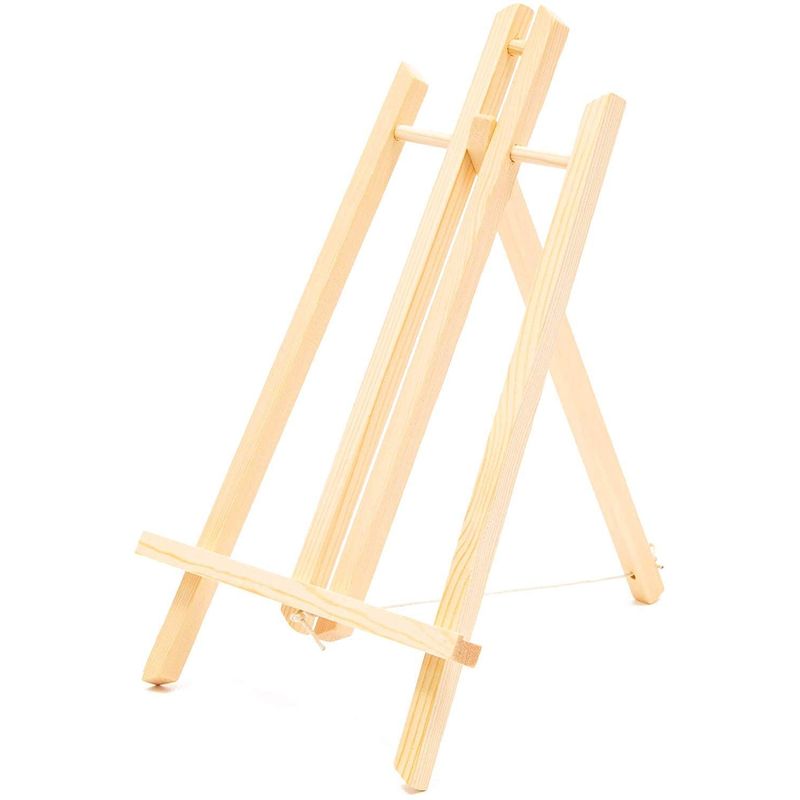 Wooden Mini Easel Stand for Desk or Tabletop (9 x 13.5 Inches, 24 Count)