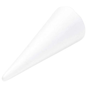 Foam Cones, Arts and Crafts Supplies (White, 3.8 x 9.5 in, 6-Pack)