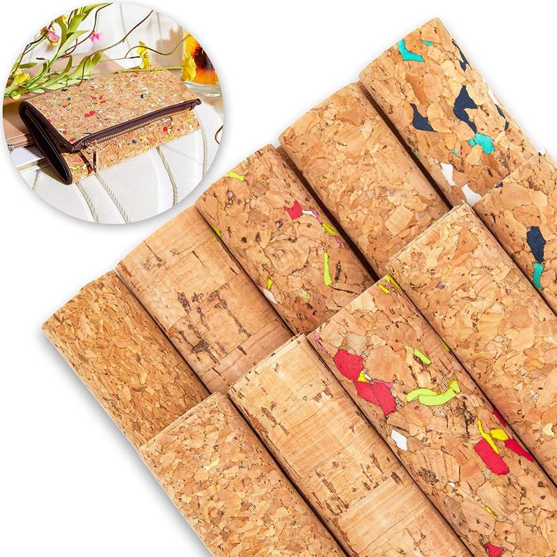 Thin Cork Sheets with Flecks of Color for Crafts (7.75 x 11.7 in, 10 Pack)