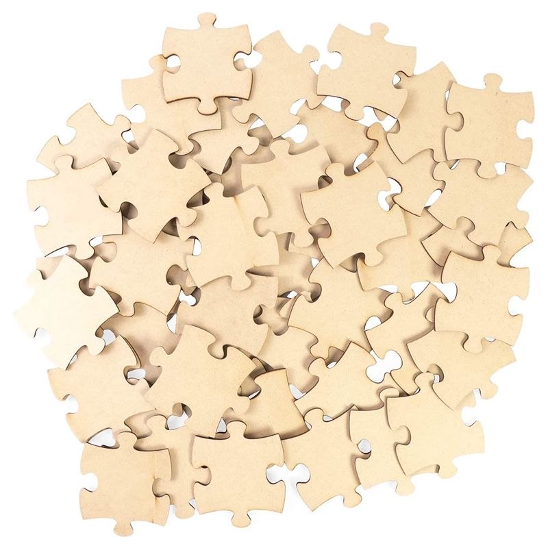 100 Pcs Blank Wood Jigsaw Puzzles Puzzle Draw Wooden Crafts Puzzle