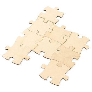 50 Piece Jumbo Blank Wooden Puzzle Pieces for Crafts, Unfinished Large  Freeform Jigsaw (3 x 3.5 In)
