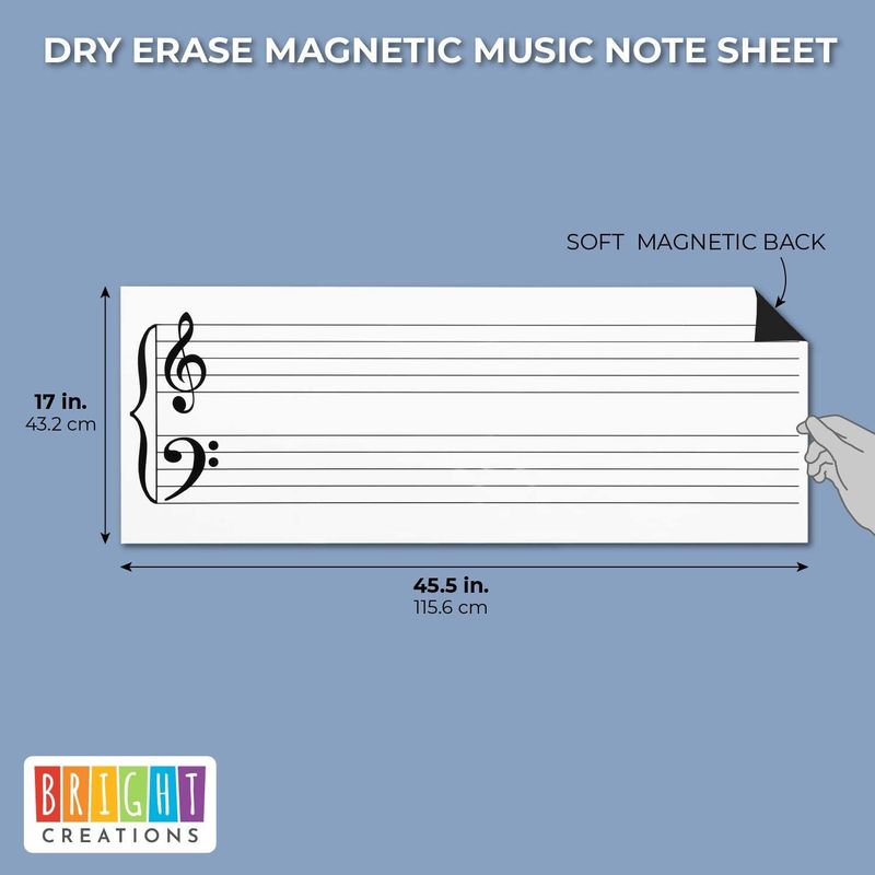 Dry Erase Music Staff Magnet (45.5 x 17 in.)