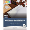 Metallic Cardboard Sheets, Foil for Arts and Craft Supplies (Letter Size, Silver, 50-Pack)