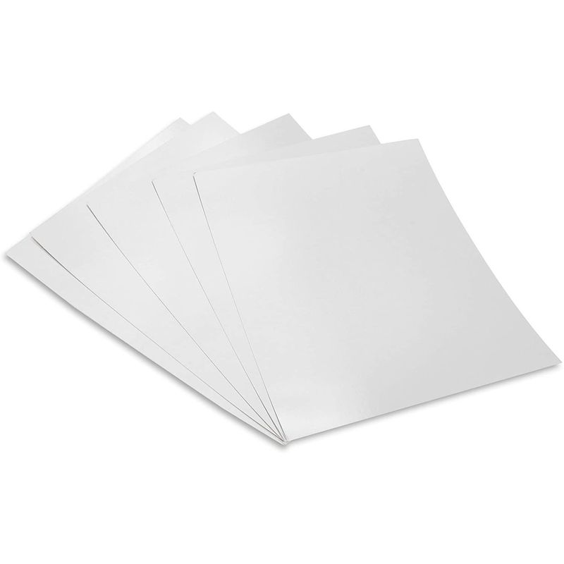 Metallic Cardboard Sheets, Foil for Arts and Craft Supplies (Letter Size, Silver, 50-Pack)