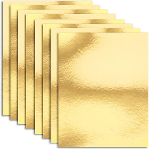 Metallic Cardboard Sheets in Gold Foil for Arts & Crafts Supplies (Letter Size, 50-Pack)