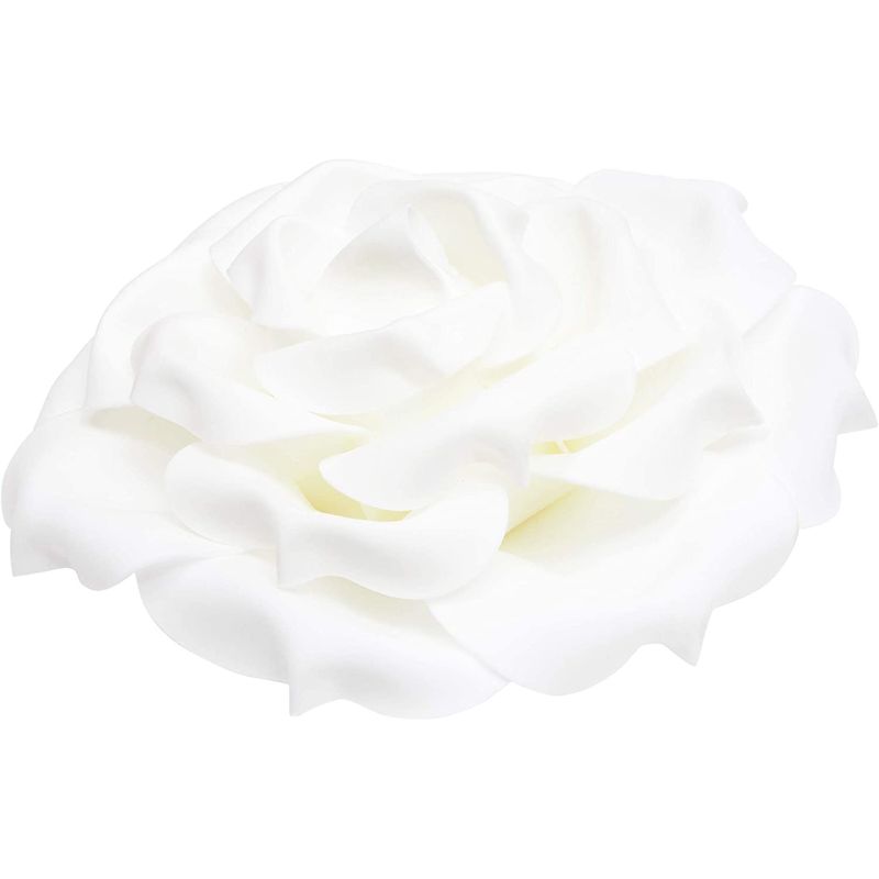 Artificial White Rose Flower Heads for Crafts (2 Sizes, 5 Pieces)