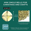 Mini Jingle Bells for Christmas Arts and Craft Decorations (Gold, 300 Pack)