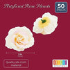 Bright Creations Artificial Silk Rose Flower Heads for Decorations (Champagne, 50 Pack)