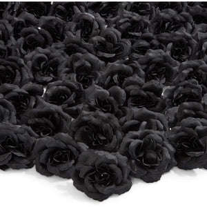 Bright Creations Artificial Rose Flower Heads for Decorations (Dark Purple, 50 Pack)