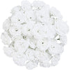 Artificial Silk Rose Flower Heads for Decorations (White, 50 Pack)
